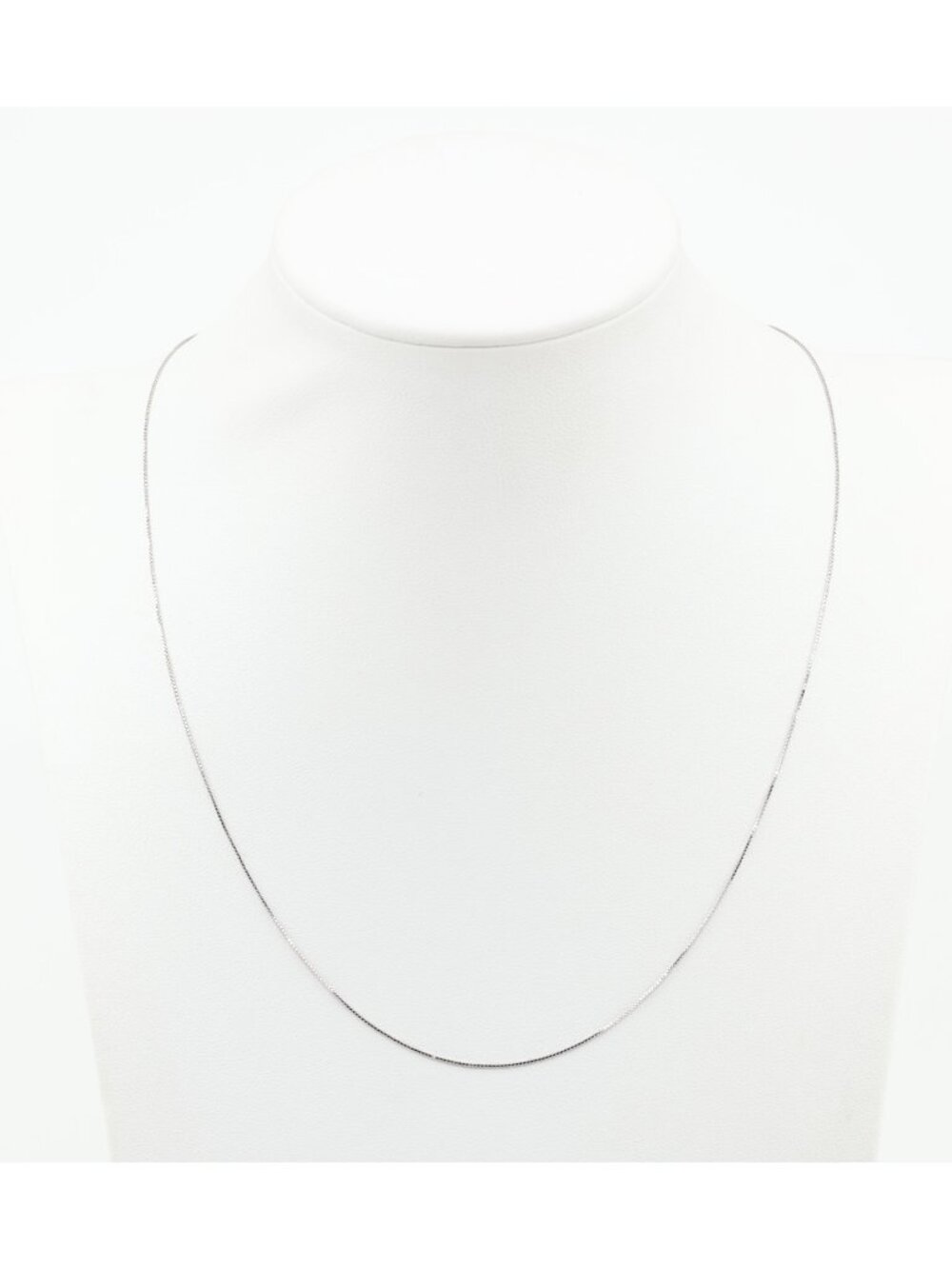 Unique 14K Karat Solid White Gold Designer Box Link Chain Necklace - 18.50" L